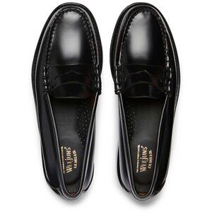 G.H. BASS & CO WEEJUNS LARSON BLACK LEATHER PENNY LOAFERS MENS 8 US